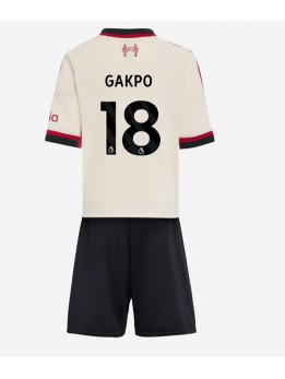 Liverpool Cody Gakpo #18 Replika Borta Kläder Barn 2025-26 Kortärmad (+ byxor)